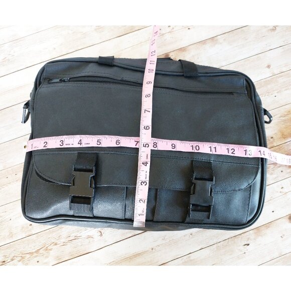 Unisex Messenger Laptop Bag Black Work School Bag Detachable Strap Top Handles - Picture 4 of 12
